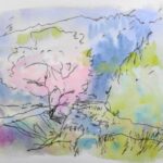 かんたんスケッチ「谷間の春」