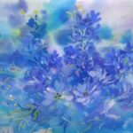 ガッシュ画「青く染まり」