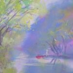 ガッシュ画レッスン「赤いボート」